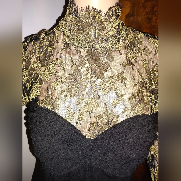 Stunning Vintage Black&Gold Gown - Picture 10 of 16